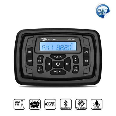 Marine Audio Waterproof Bluetooth ATV UTV Digital Media Receiver Radio For Yacht • $79.99