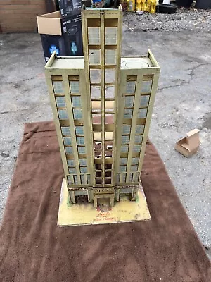 Vintage 1950s Marx Tin Litho Metal Skyscraper Playset SUPER RARE • $399