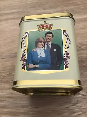 Commemorative Tin Tea Caddy Wedding Of Charles And Diana 1981 Ex Condition • £7.99