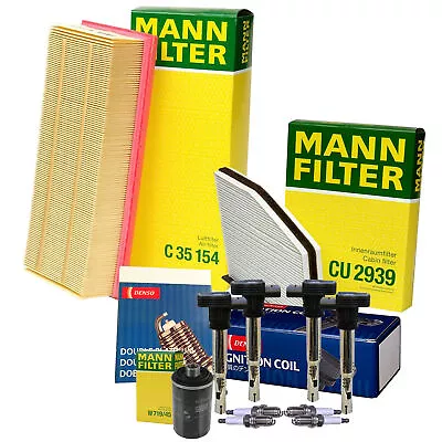 Mann Filters Denso 4 Coil 4 Double Platinum Spark Plugs Tune Up Kit For VW Turbo • $199.95