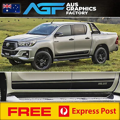 HILUX SIDE STRIPES Decals Sticker Kit FOR 2015 - 2023 Toyota Hilux N80 Dual Cab • $69