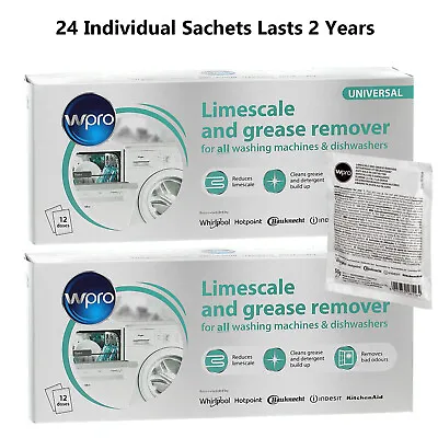 Washing Machine Dishwasher Limescale Descaler Detergent Odour Remover X 24 Doses • £22.99