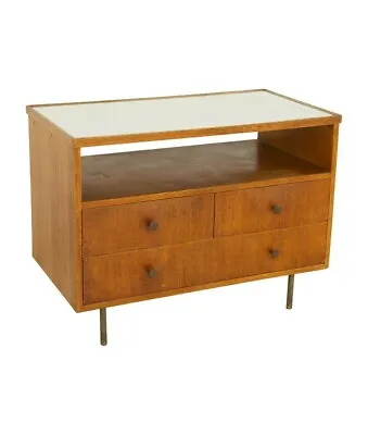 George Nelson Style Mid Century Oak Bar Media Cabinet • $1647