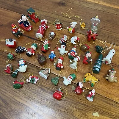 Vintage Miniature Christmas Caroler Ornaments 1.25  Tall X 35 Resin / Wood • $13.95