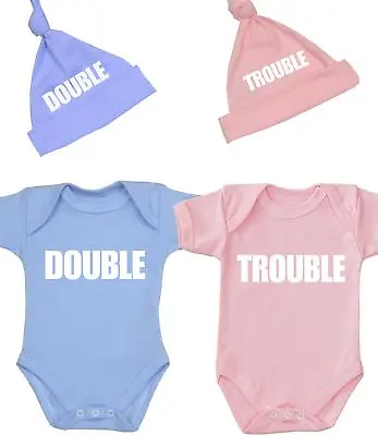 BabyPrem Baby Clothes TWINS Bodysuits & Hats Baby Shower Gifts Tiny Baby - 12m • £17.99