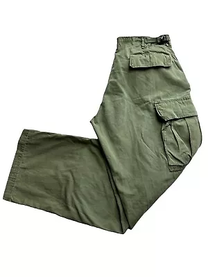 Vtg Vietnam War Tropical Trouser Pants Rip Stop Poplin OG 107 Medium Long 32x31 • $119.99