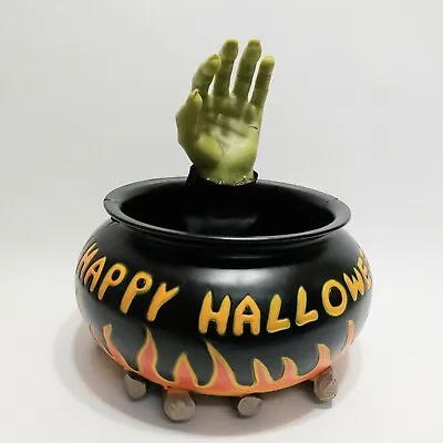 Vtg Gemmy Talking Halloween Candy Bowl Green Moving Witch Hand Cauldron Animated • $29.99