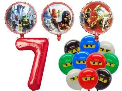 NINJAGO Age 7 BALLOON SET Birthday Party 14 Piece Kids 7th Birthday Boys Girls • £9.99