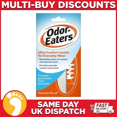 Odor-Eaters Ultra Comfort Insoles | Active Anti Odour Insoles | Absorb Sweat • £5.99