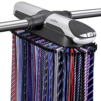 Aniva Motorized Tie Rack Best Closet Organizer With LED Lights Includes J Hooks • $57.34