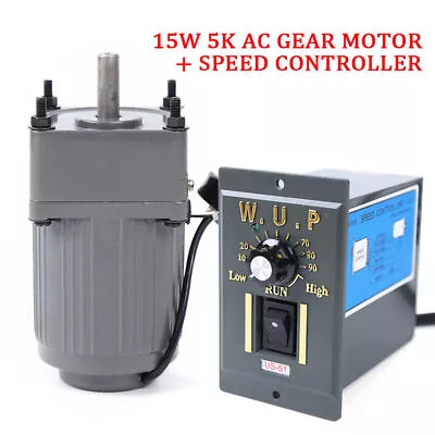 15W 5K Gear AC Motor Reduction Gearbox + Variable Speed Controller 110V 270~0RPM • $57.96