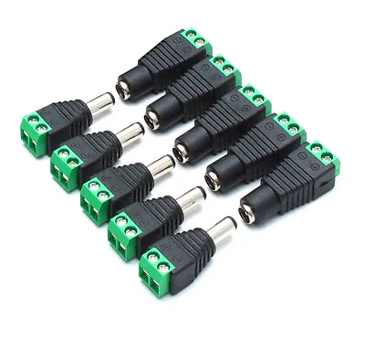 10 X 12V DC CCTV Female Male Power Connector Adapter Plug Jack Socket Cable UK • £2.95