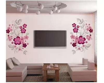 Beautiful Stylish Vine Flowers Wall Stickers Art Decor Decal Bedroom TV Lounge • £7.99