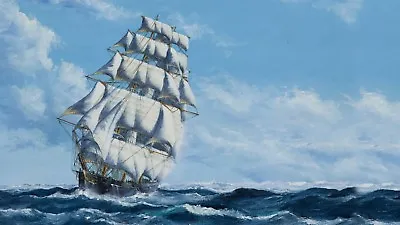 Stunning Sail Ship Seascape Canvas Picture Poster Print Wall Art Unframed #a37 • £17.89