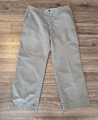 Mason's Pants Mens Wide Leg Mushroom Tan Cotton Made In Italy Chinos - 32x29 • $38.97