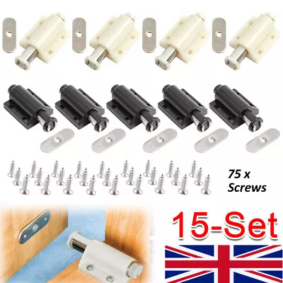 15 Magnetic Push To Open Touch Pressure Catch Latch Door Drawer Cupboard Cabinet • £11.76