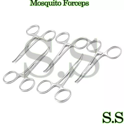 5 Pcs Mosquito Hemostat Forceps Set 3.5  Curved Surgical Dental Instruments • $7.90