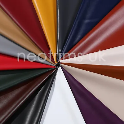 Faux Leather Fabric Smooth Vinyl Leatherette Light Upholstery Crafts Material • £1.50