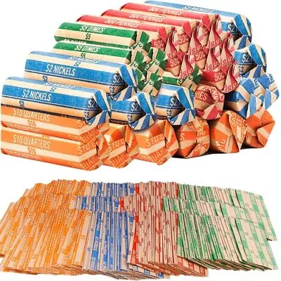 1000 Coin Roll Wrappers For US Coins 250 Each Of Penny Nickel Dime & Quarter • $28.55
