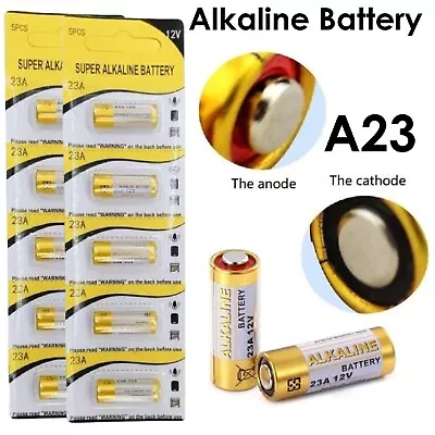 A23 Geniune Battery Alkaline 23A 12V Replacement Batteries For Car Remote Alarm • $8.99