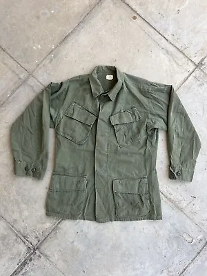 Vintage 1960s Vietnam OG 107 Slant Pocket Jungle Jacket Shirt Ripstop • $78