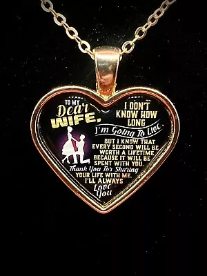 Husband To Wife Necklace - I'll Always Love You - Gold Pendant Necklace Gift • $14.95