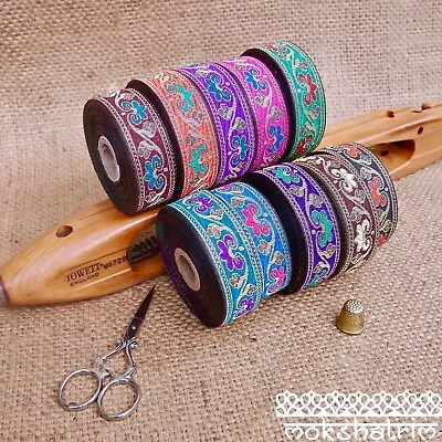 £2 • Buy Traditional Indian Asian Floral Jacquard Ribbon Trim MA129