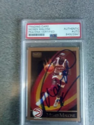 Moses Malone Signed 1991 Skybox Card PSA • $199.99