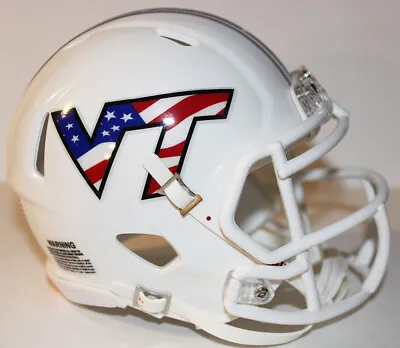 2014 Virginia Tech Hokies Stars And Stripes Custom Riddell Mini Helmet • $65