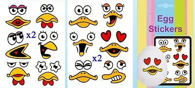 Happy Easter Egg Stickers BEAK Chick Decoration Kids Funny Fac Craft Create Cute • £1.99