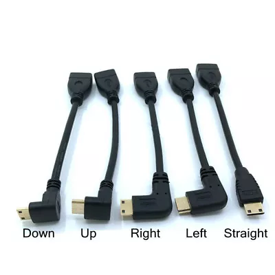 Up Down Right Left Angled Mini HDMI Male To HDMI Female Converter Adapter Cable • $1.99