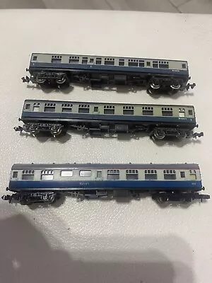 £12 • Buy N Gauge  BR Blue/grey MK1 Coaches X 3. N Gauge