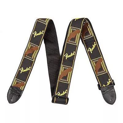 Fender Accessories 2  Monogrammed Guitar Strap In Black Yellow Brown • $13.49