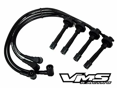 Vms 92-01 Honda Prelude H22a H22 10.2mm Racing Spark Plug Wires Set Kit Black • $46.88