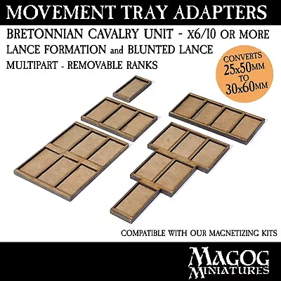 Movement Tray Adapters 25mm To 30mm  BRETONNIAN LANCE 2 Warhammer The Old World. • $17.50