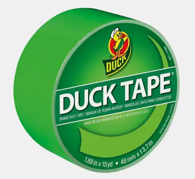 Duck Tape Duct 1.88  X 15 Yd. L GREEN Color Coding Crafts Multi Use 1265018 • $10.59