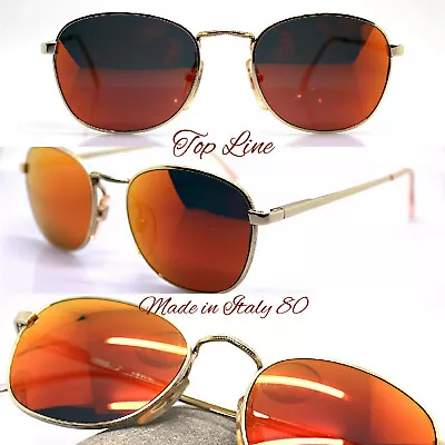 Top Line Made IN Italy Sunglasses Men Woman Square Gold Red Mirror • $79.93