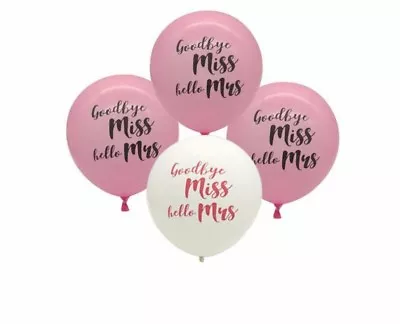 Goodbye Miss Hello Mrs Balloons Hen's Party Bachelorette Favours Decoration • $8.95