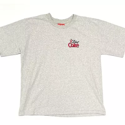 VTG Coca Cola Gray Short Sleeve Diet Coke T Shirt Embroidery Sz XL Single Stitch • $29.99