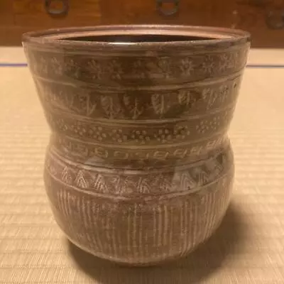 15 Cm Water Container Japanese Pottery Mizusashi Tea Ceremony Tools Vintage • $93.78