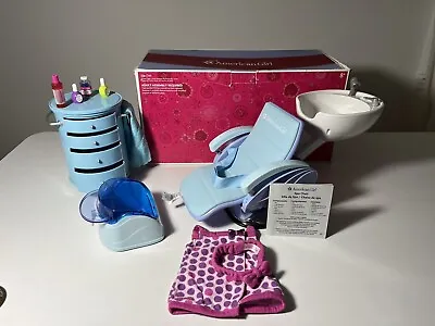 My American Girl Spa Chair II Set + Salon Caddy - Great Condition With Orig Box • $49