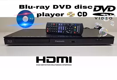 Panasonic DMP-BD77EB 1080p HDMI Blu-ray & DVD/CD Disc Player With Remote - Black • £69.99