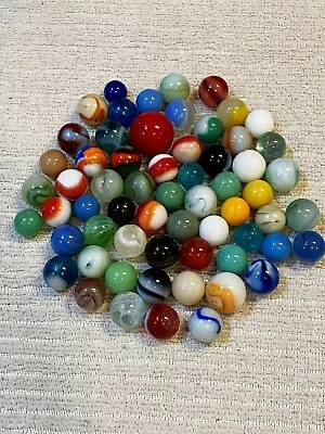 50+ Vintage Glass Marbles In Bag Estate Auction Find ~ B3 • $14.99