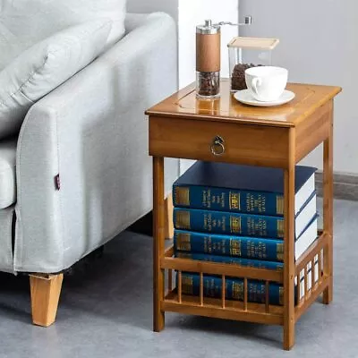 Coffee Side Accent Table Large Capacity Multi-Layer Sofa Cabinet Corner Bedroom • $39.93