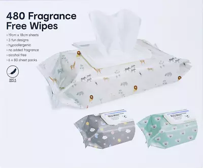 480 Pack Baby Wipes Fragrance Free Simply Water Baby Wipes Soft Gentle FAST SHIP • $11.89