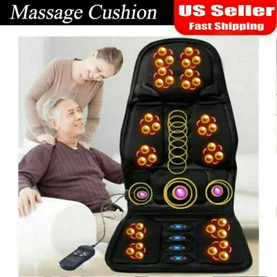 8 Mode Massage Seat Cushion With Heated Back Neck Massager Chair For Home & Car • $33.49