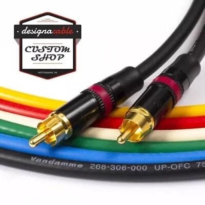 SPDIF Digital Audio Video Coaxial Cable. RCA To RCA. Van Damme 75ohm Coax RED • $43.96