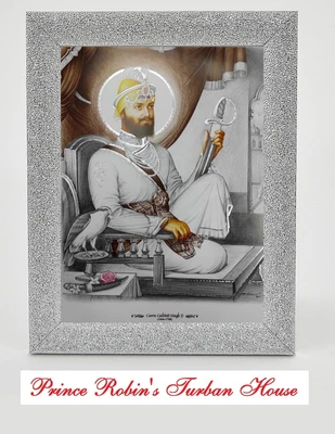 £28.99 • Buy Sikh Gurus Photos In SILVER STARDUST Frame Sikh 10 Gurus Pictures In 2 BIG SIZES