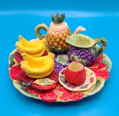 1996 Popular Imports Resin Miniature Tea Set Of Fruit 10 Piece Set  • $14.99