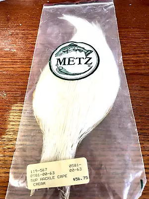 Trout Fly Fishing METZ Cream Cape Neck HACKLE Feathers  DRY FLIES NICE USA • $30